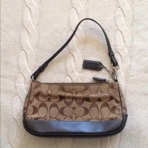 Coach Small Logo Zip Top Leather Purse